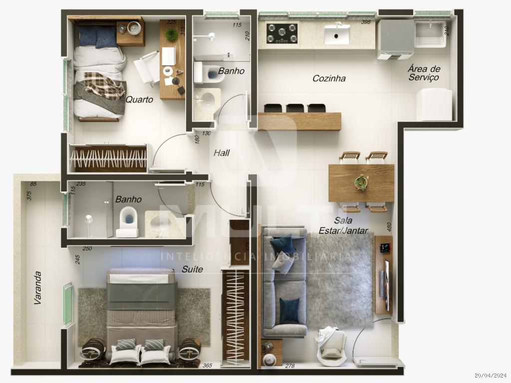 Apartamento à venda com 2 quartos, 51m² - Foto 2