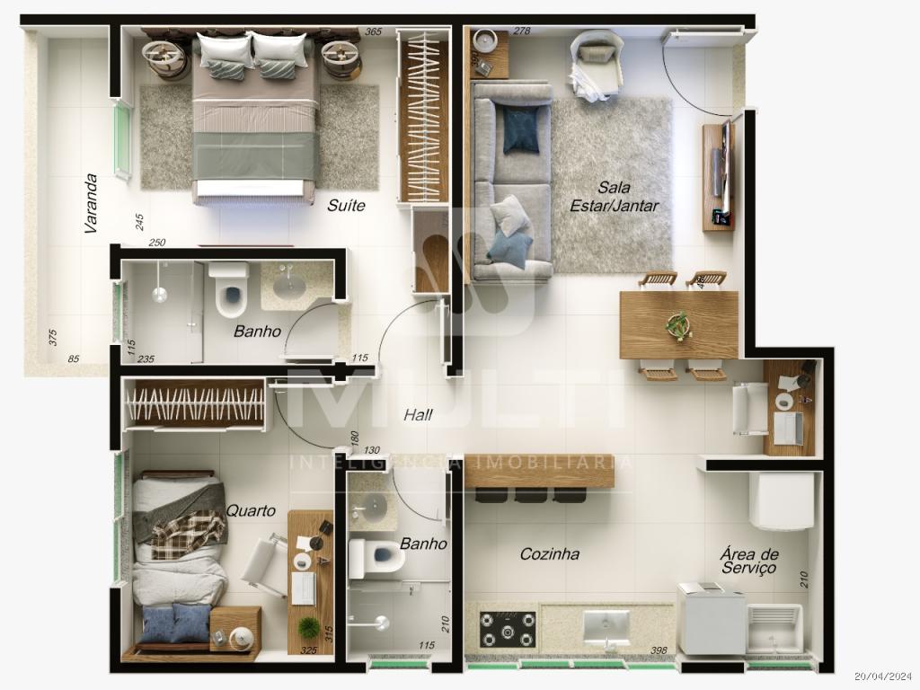 Apartamento à venda com 2 quartos, 51m² - Foto 3