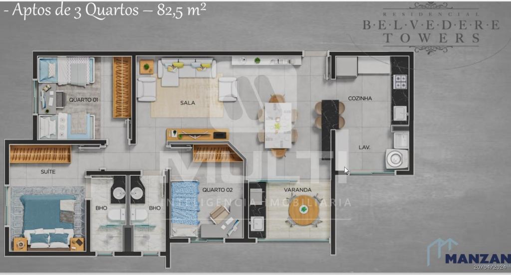 Apartamento, 3 quartos, 83 m² - Foto 3