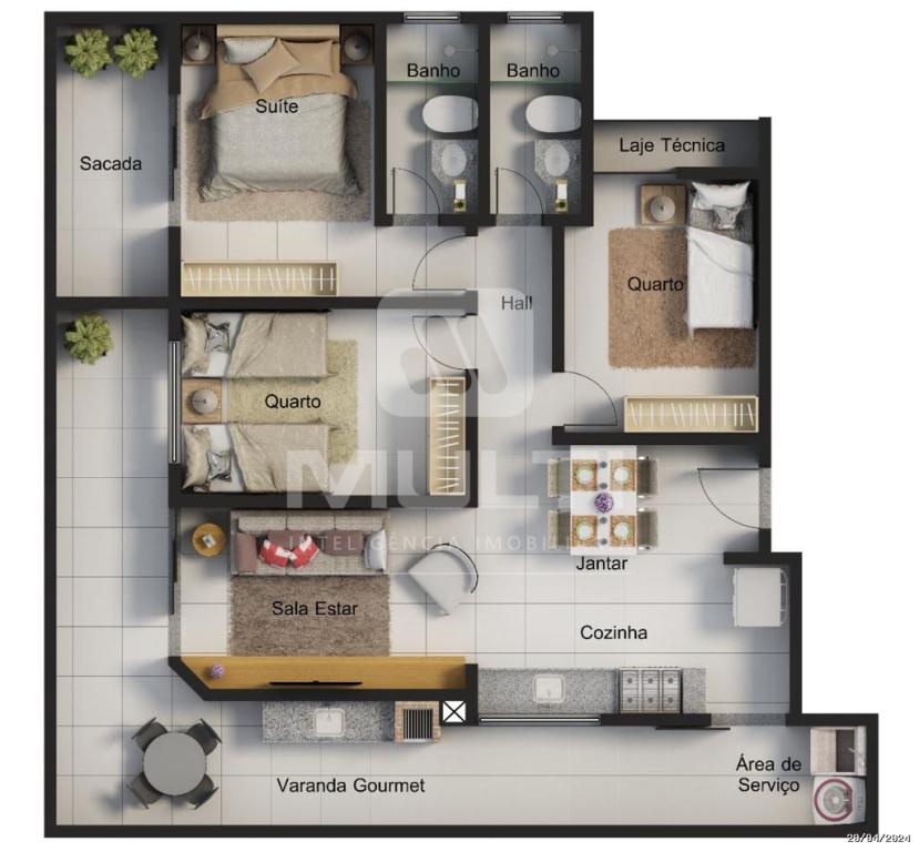 Apartamento à venda com 3 quartos, 83m² - Foto 7