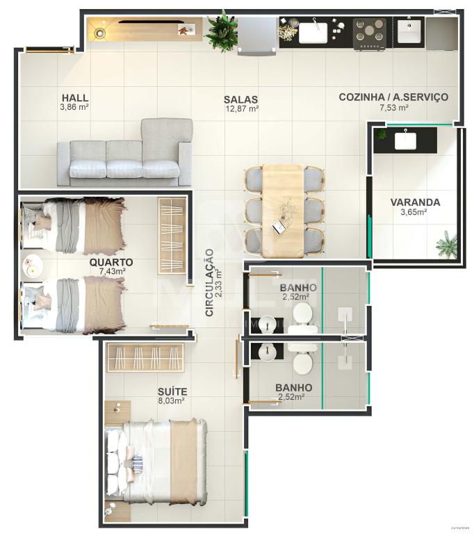 Apartamento, 2 quartos, 52 m² - Foto 13