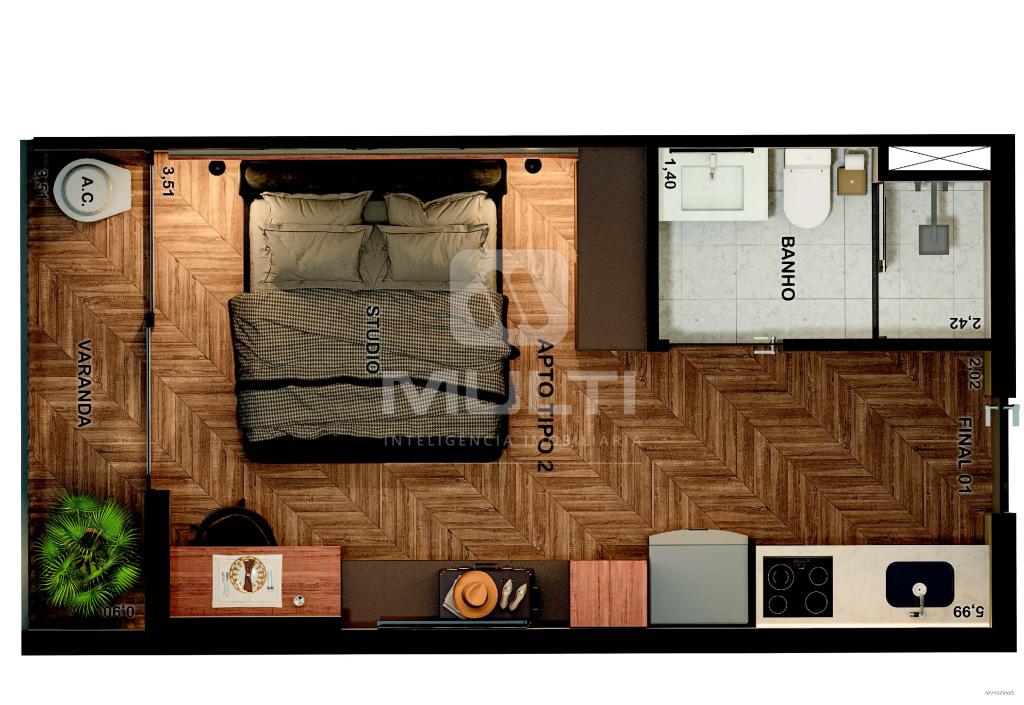 Apartamento à venda com 1 quarto, 27m² - Foto 13