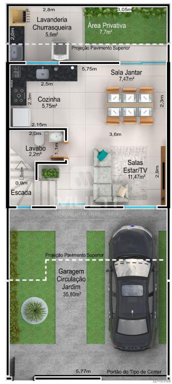 Casa, 3 quartos, 98 m² - Foto 1
