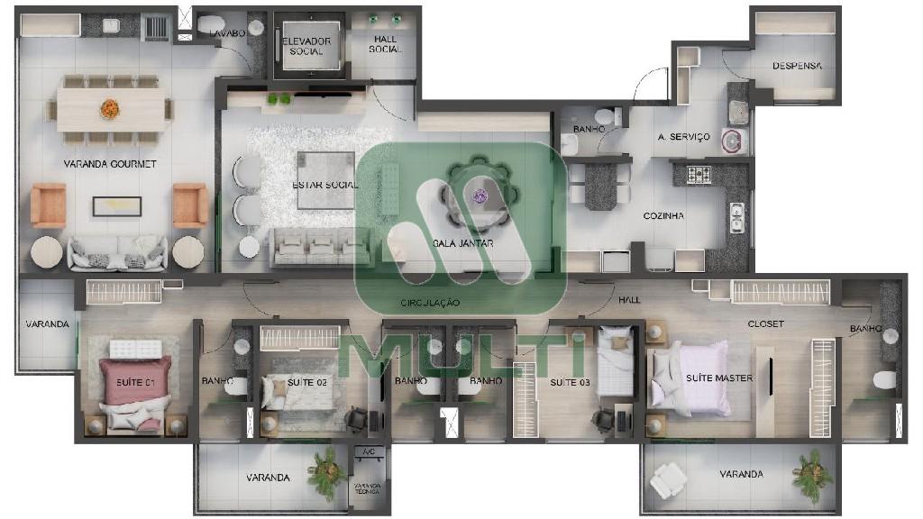 Apartamento à venda com 4 quartos, 216m² - Foto 2