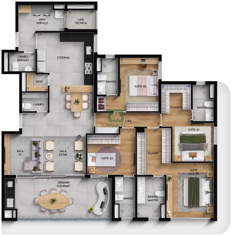 Apartamento à venda com 3 quartos, 169m² - Foto 19