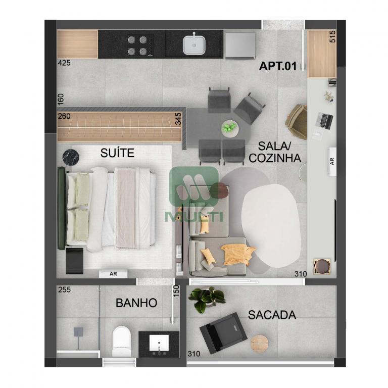 Apartamento à venda com 1 quarto, 43m² - Foto 4