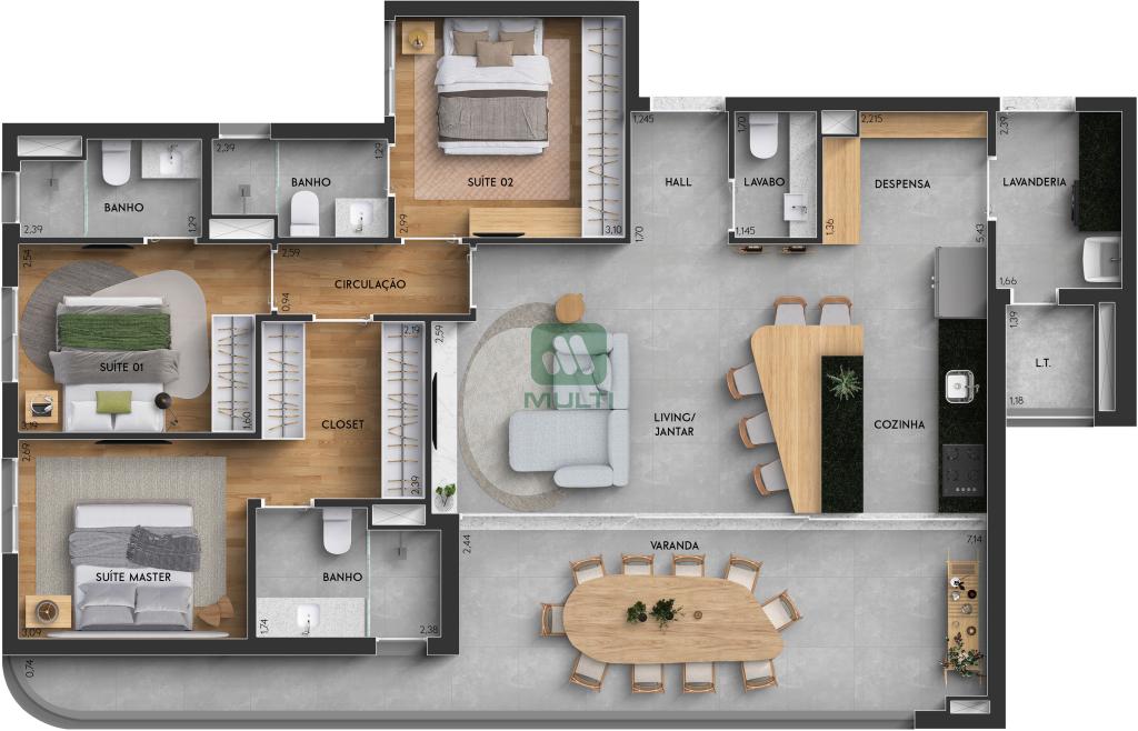 Apartamento à venda com 3 quartos, 125m² - Foto 17